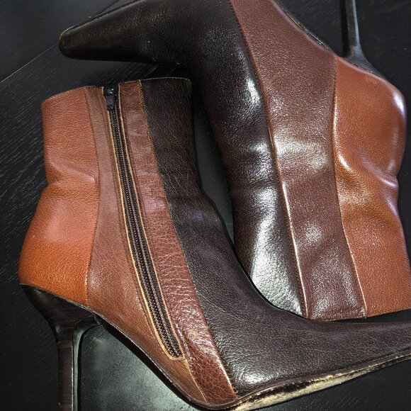Leather BEBE Made in Spain Booties; Size 5.5; Three colors; High heel; Zipped - Picture 1 of 6